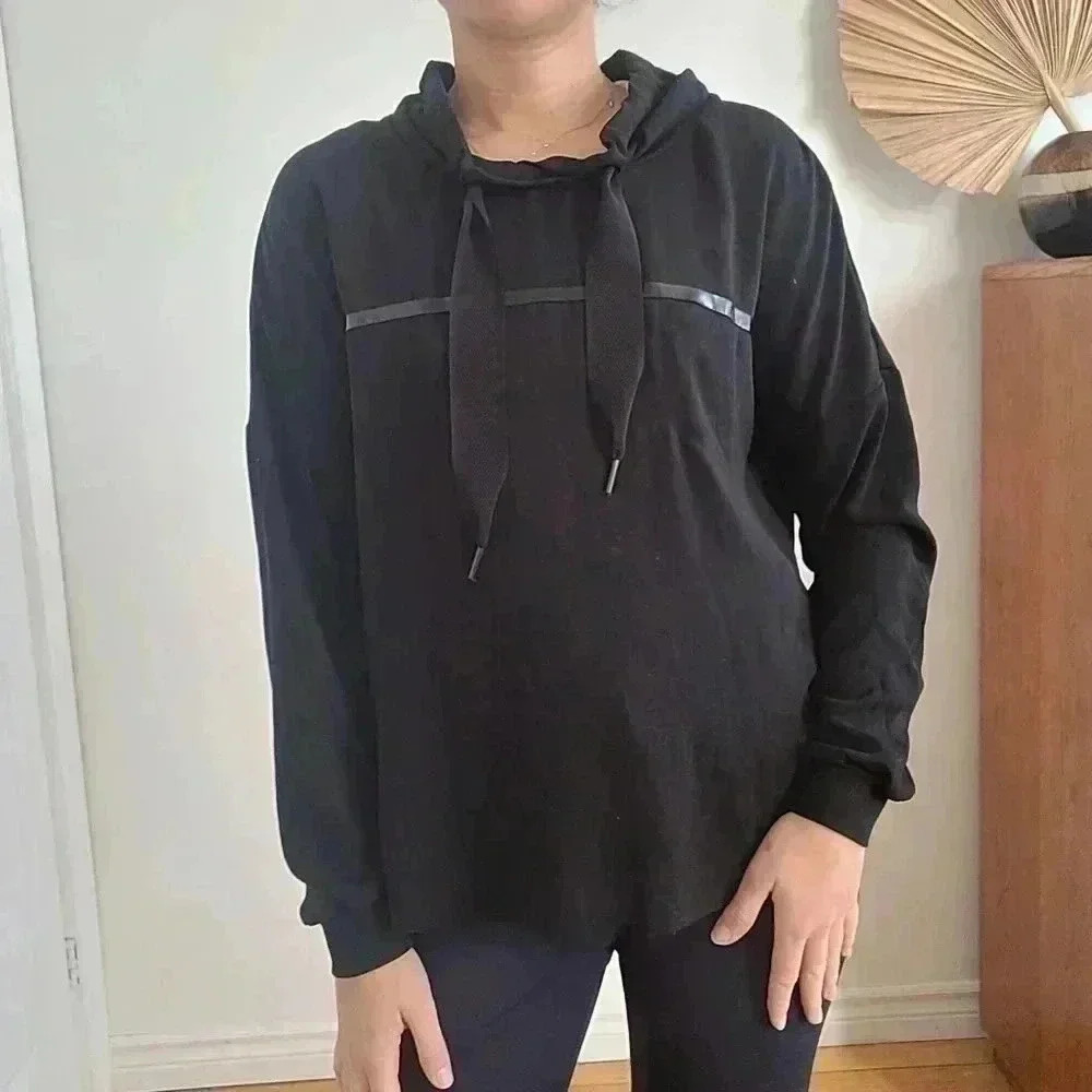 MARC CAIN BLACK COTTON BLEND BLOUSE